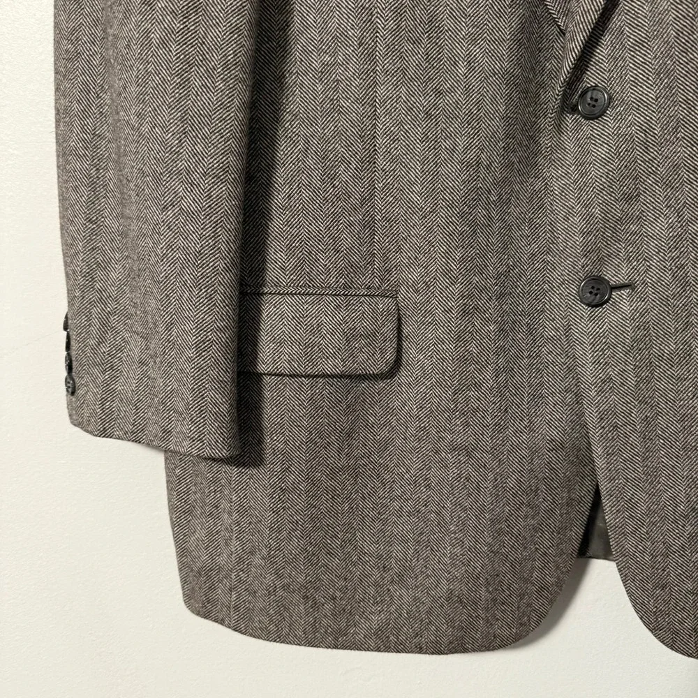 Rutledge's Men's‎ 100% Cashmere Herringbone Blazer Jacket Size 44 Regular